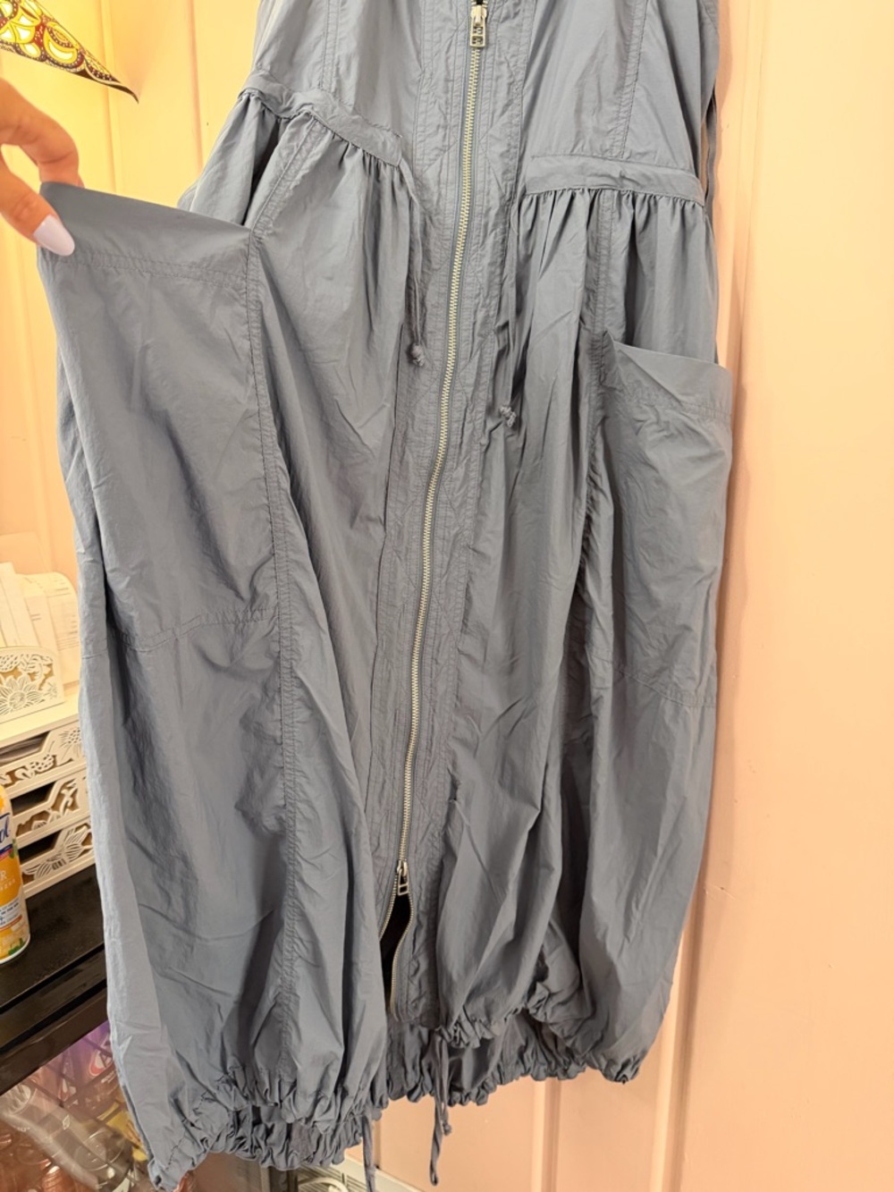 Anthropology Daily Practice Light Blue Zip-Front Dress with Pockets szSmall - Picture 4 of 6